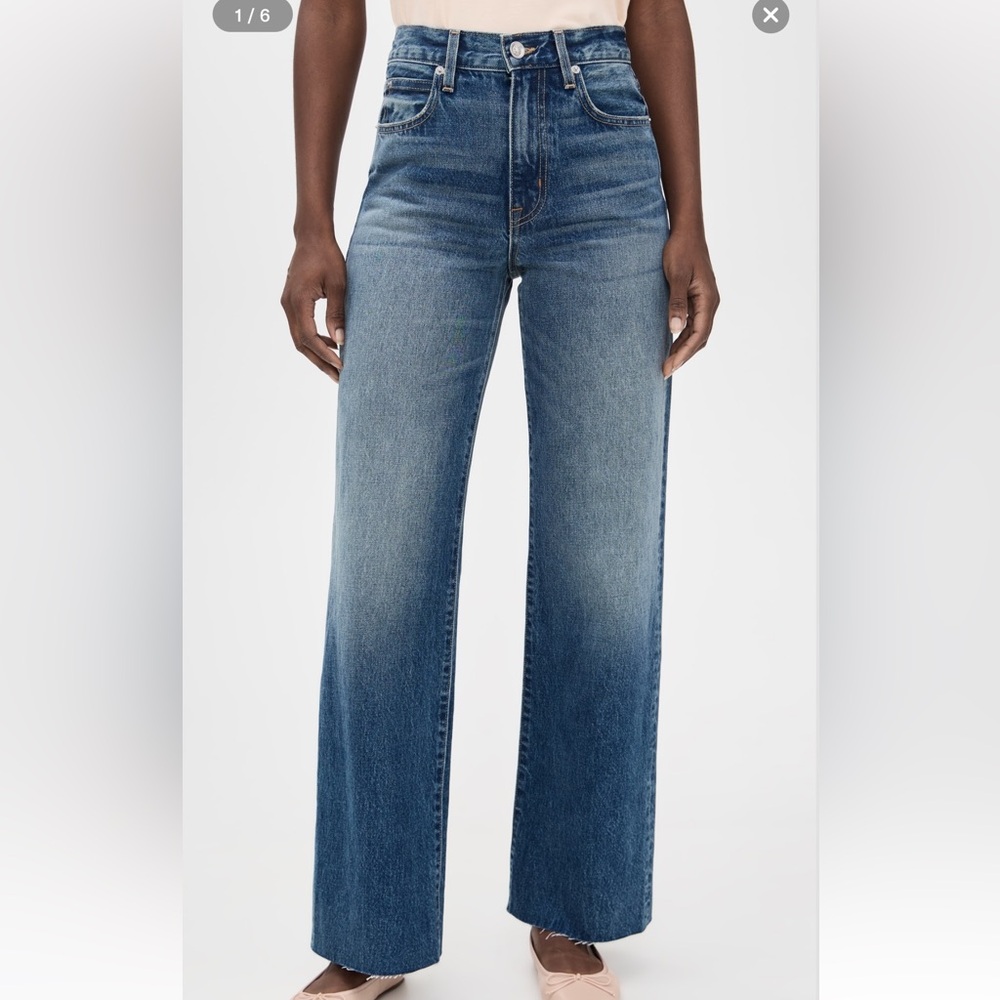 SLVRLAKE High-Rise Wide Leg Jeans in Medium Blue Wash